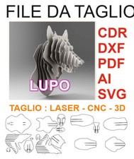 CANE LUPO  modello DXF CDR AI