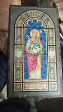 Antico acquerello bozzetto per vetrata dipinto SANT'AGOSTINO