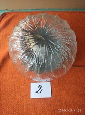 2) Vecchia Plafoniera Tonda Vintage In Vetro Lavorato