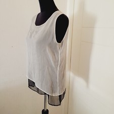 DOLCE & GABBANA Top/ Camicia doppio strato semitrasparente bianco/nero TG.42/44 