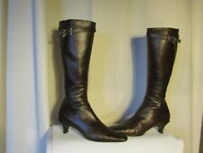 bottes  prada cuir marron
