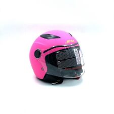 Casco Jet Bambini Bambina Rosa Opaco Visiera Lunga Omologato per Moto Scooter
