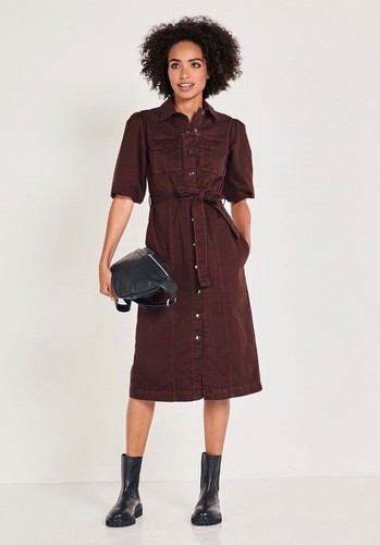Hush denim utility dress midi - hush,