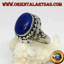 Anello in argento 925 ‰  con Lapislazzuli naturale ovale incastonato