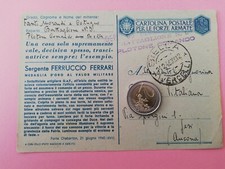 12866 Franchigia 2^ WW 1943 Posta Militare Biella Medaglie Oro FERRARI