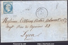 FRANCE N°22 SUR LETTRE AVEC