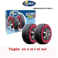 LUBEX Set 2 Catene da Neve in Tessuto kit Calze Omologate Auto per Pneumatici