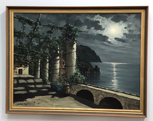 Quadro olio tavola con - olio, su