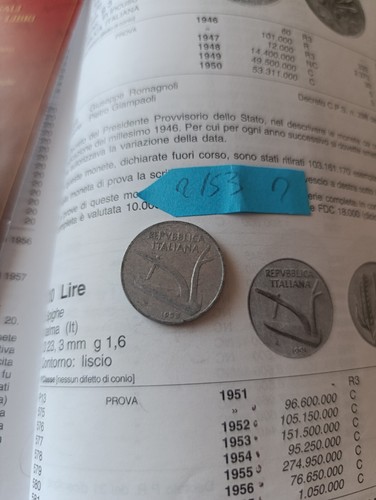 Moneta lire del 1953 - moneta,