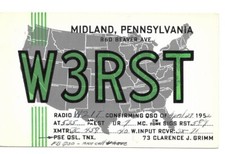 QSL  1952 Midland   PA  radio