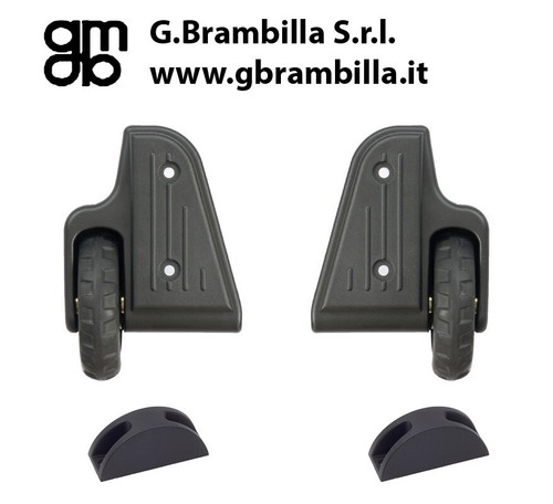 Ruote 2 piedini per - ruote, mm.90