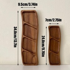 Vassoio in legno per feste, vassoio da portata diviso, piatto rustico per