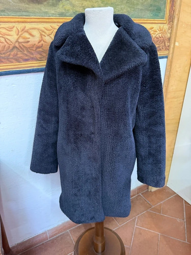 Cappotto teddy blu