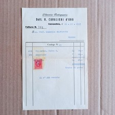 1937 Dott. V. Cavalieri D'Oro Librerie Antiquaria Comacchio Fattura L433