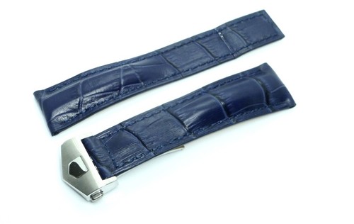 Cinturino vera pelle blu - pelle,