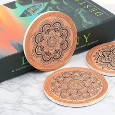  4 Pcs Sottobicchieri Ceramica