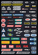 KIT ADESIVI FE A3 KIT SPONSOR TECNICI MOTO CROSS MX QUAD DUNLOP AKRAPOVIC