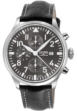 Orologio Gevril Uomo 47102 Vaughn Chrono Pilot Svizzero Automatico Movimento ETA 7750