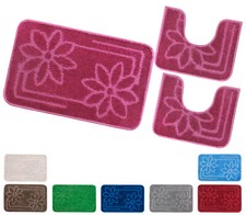 Tappeto Bagno Fiori Parure Set