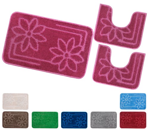 Tappeto bagno fiori parure set - bagno,
