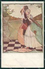 Kramer Rie Le Temps Jadis La Promenade STAINED postcard MT9409