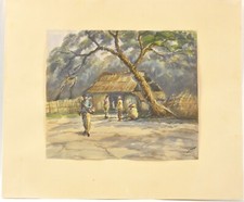 Vintage Island watercolor -