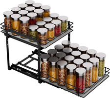 Porta Spezie per Cucina, Nero Portaspezie Salvaspazio, Portaspezie Regolabili in