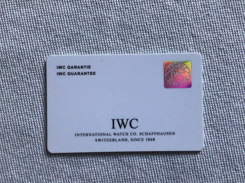 Card garanzia bianco iwc - card,