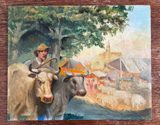 Carlo Domenici Livorno 1897-1981, dipinto a olio su tavola datato 1936