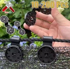 10 - 200 Clip Fissaggio Rete Ombreggiante Giardino Plastica Anti-UV Nero