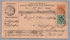 Württemberg intero postale