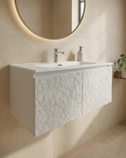 Mobile da bagno sospeso bianco