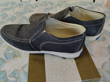 SCARPE MOCASSINO UOMO SCAMOSCIATE GRIGIO SCURO TG 41