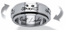 Anello Dama Gatto Acciaio Inox