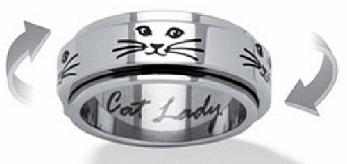 Anello dama gatto acciaio - dama,
