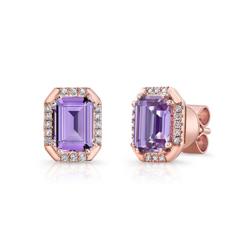 14k oro rosa smeraldo ametista - rosa,