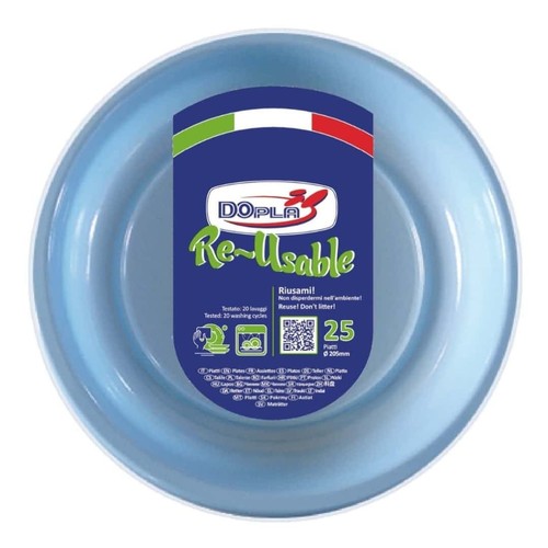 Piatti fondi reusable azzurri - reusable,