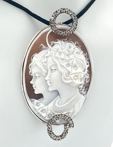 Cammeo sardonica 55mm argento - sardonica,