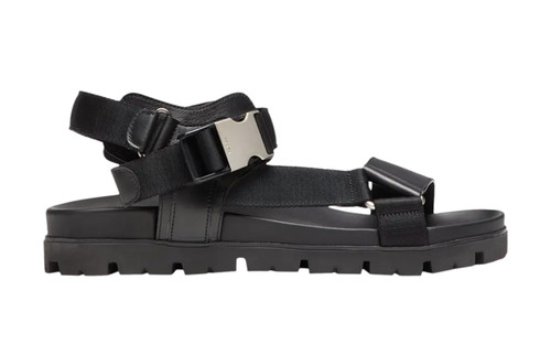 Prada nastro sandalo uomo nero - nastro,