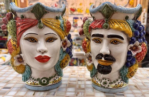 Ceramica siciliana teste di - ceramica,