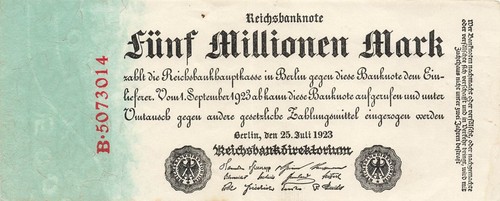 Banconota del reich milioni - del,