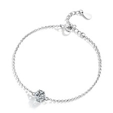 Cavigliera 1ct Oro Bianco 18K