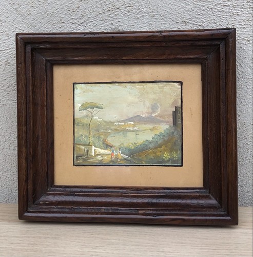 Quadro antico gouache - quadro, -napoli-
