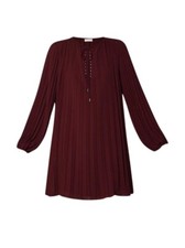 Abito Liu jo da donna, modello Plissettato, in poliestere, colore Red aubergine