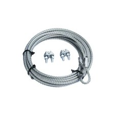 CAVO RICAMBIO PORTE BASCULANTI FUNE D. 4mm GANCIO AD ASOLA + 2 MORS. CONTRAPPESO