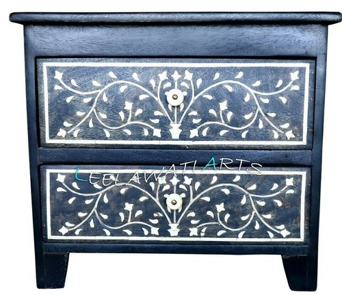 Comodino intarsiato legno 2 - comodino,