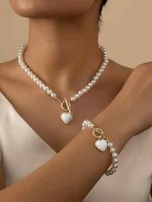 Set bracciale collana cuore