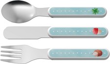 HABA 305135 - Set di posate per bambini in acciaio inox con manici in ABS, 3