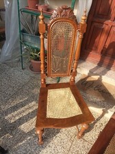 4 SEDIE LEGNO ANTICHE SCRITTA A2384