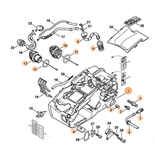 Stihl carcassa motore completa - stihl,